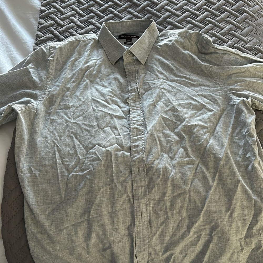 Michael kors light grey linen button down
